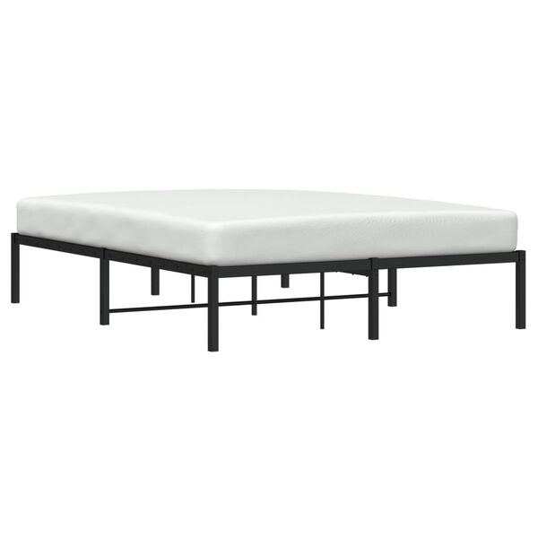 vidaXL Estructura de cama sin colch&oacute;n metal negro 140x190 cm