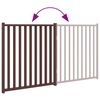 vidaXL Puerta de perros plegable 2 paneles madera abeto marr&oacute;n 160 cm