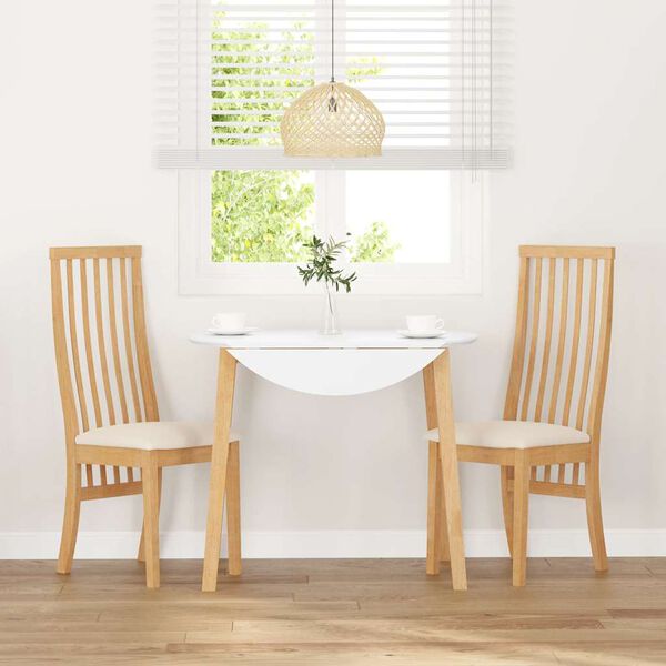 vidaXL Sillas de comedor con cojines 2 uds madera maciza caucho