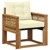 vidaXL Sof&aacute; intermedio de exterior Madera maciza de acacia y textileno