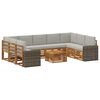 vidaXL Conjunto de sof&aacute;s de exterior 10 uds. Natural y Gris Claro