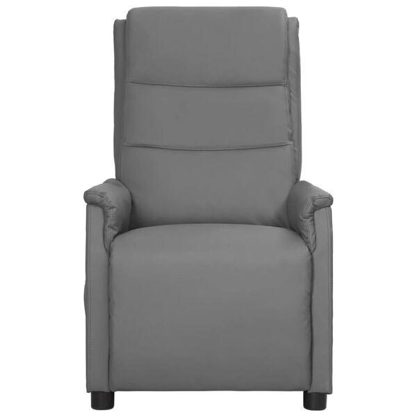 vidaXL Sill&oacute;n de masaje elevable cuero sint&eacute;tico gris
