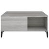 vidaXL Mesa de centro madera contrachapada gris Sonoma 80x80x36,5 cm