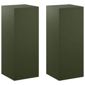 vidaXL Soporte de plantas 2 pcs Verde oliva 40 x 40 x 100 cm Acero