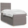 vidaXL Cama box spring con colch&oacute;n tela gris taupe 100x200 cm