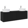 vidaXL Juego de Muebles de Ba&ntilde;o 3 uds. Negro 161,5 x 44,5 x 82 cm