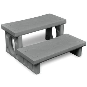 vidaXL Escalones para ba&ntilde;era de hiromasaje gris