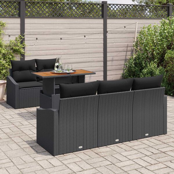 vidaXL Conjunto de Comedor de Jardín Negro y Marrón 100 x 55 x 73 cm
