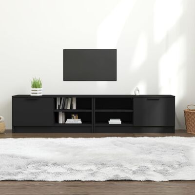vidaXL Mueble para TV 2 pzas madera contrachapada negro 80x35x36,5 cm