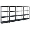 vidaXL Estanter&iacute;as almacenaje 4 niveles pl&aacute;stico negro 244x30,5x130 cm