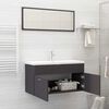 vidaXL Conjunto de muebles de ba&ntilde;o 2 piezas madera contrachapada gris