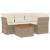 vidaXL Juego de sof&aacute;s jard&iacute;n con cojines 5 pzas rat&aacute;n sint&eacute;tico beige