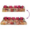 vidaXL Puf modular de 4 plazas de tela patchwork