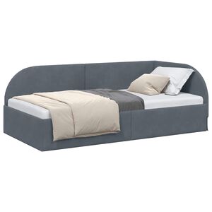 vidaXL Estructura de cama en esquina Gris oscuro 90 cm x 200 cm