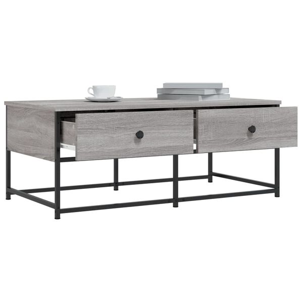 vidaXL Mesa de centro madera de ingeniería gris Sonoma 100x51x40 cm