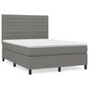vidaXL Cama box spring con colch&oacute;n tela gris oscuro 140x200 cm