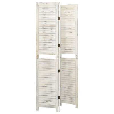 vidaXL Biombo de 3 paneles madera blanco envejecido 105x165 cm
