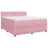 vidaXL Cama box spring con colch&oacute;n Rosa 200 x 200 cm Terciopelo