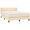 vidaXL Cama box spring con colch&oacute;n tela color crema 140x200 cm