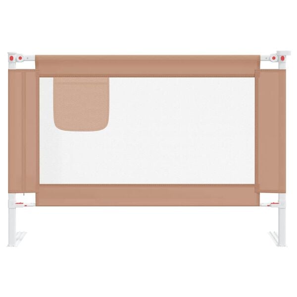 vidaXL Barandilla de seguridad cama de ni&ntilde;o taupe tela 100x25 cm