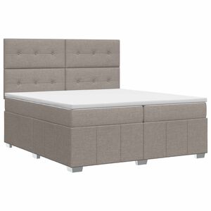 vidaXL Cama box spring con colch&oacute;n con cabecera Topo 140 x 190 cm Tela