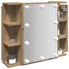 vidaXL Mueble con espejo y luces LED roble artesanal 70x16,5x60 cm