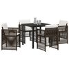 vidaXL Conjunto de Comedor de Jardín 5 pcs Marrón Poliratán