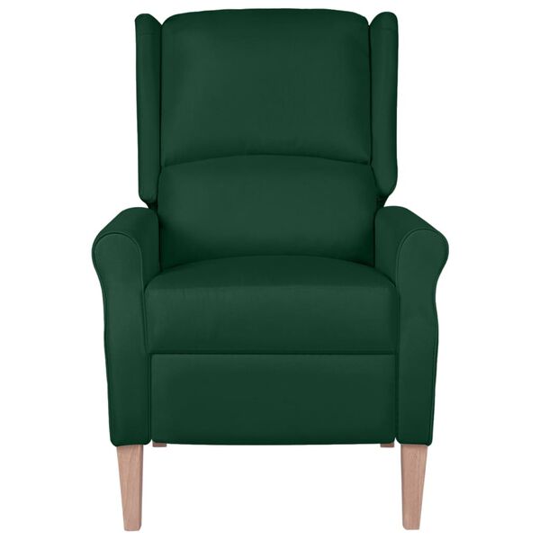 vidaXL Sill&oacute;n reclinable de tela verde oscuro