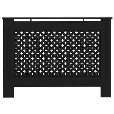 vidaXL Cubierta para radiador MDF negro 112x19x81 cm