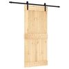 vidaXL Puerta Corredera Natural y negro 90 x 210 cm
