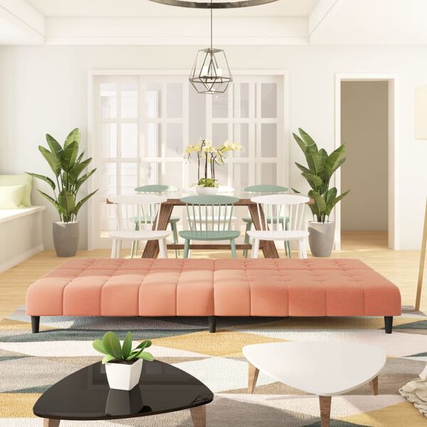 vidaXL Sof&aacute; cama de 2 plazas terciopelo rosa