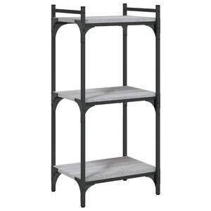 vidaXL Librer&iacute;a 3 estantes madera ingenier&iacute;a gris Sonoma 40x30x86 cm