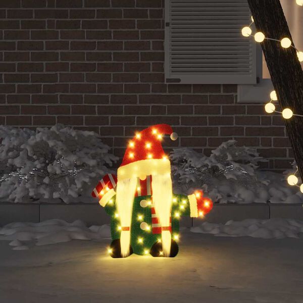 vidaXL Gnome Iluminado Cálido 71 x 64 cm Tela de Brillantina
