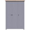 vidaXL Armario 3 puertas madera pino Panam&aacute; Range gris 118x50x171,5cm