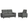 vidaXL Juego de Sof&aacute; 2 pcs Gris oscuro Tela
