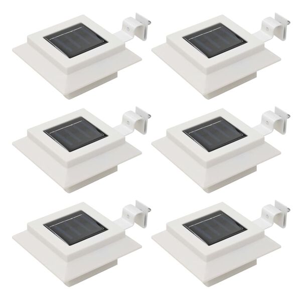 vidaXL Lámparas solares de exterior LED cuadradas 6 uds 12 cm blanco