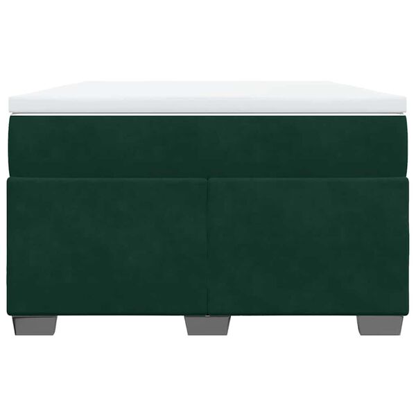 vidaXL Cama box spring con colch&oacute;n terciopelo verde oscuro 120x190 cm