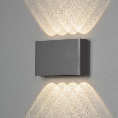 KONSTSMIDE Lámpara LED de pared Chieri gris antracita 1x8W