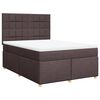 vidaXL Cama box spring con colch&oacute;n tela marr&oacute;n oscuro 140x190 cm