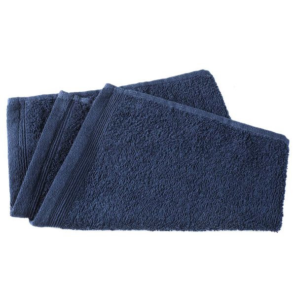 vidaXL Toallas de cortesía 10 uds algodón azul marino 450 g/m² 30x50cm