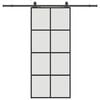 vidaXL Puerta corredera con set herrajes negro 90x205 cm vidrio ESG