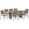 vidaXL Conjunto de Comedor de Jardín 9 pcs Gris ratán sintético