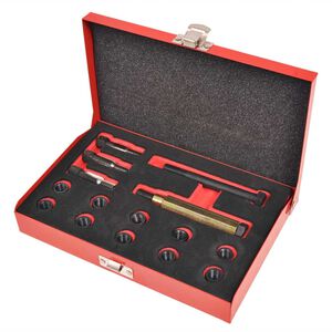 vidaXL Kit reparaci&oacute;n de rosca buj&iacute;a incandescente 15 pzas M10x1,0mm