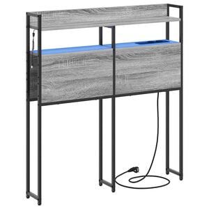 vidaXL Cabecero con almacenamiento Gris sonoma Madera de ingenier&iacute;a