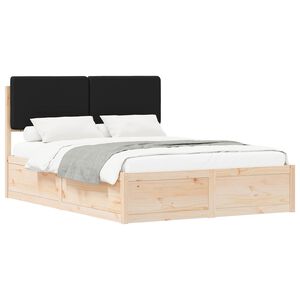 vidaXL Estructura de Cama con Cabecera Tapizada Negro 160 x 200 cm