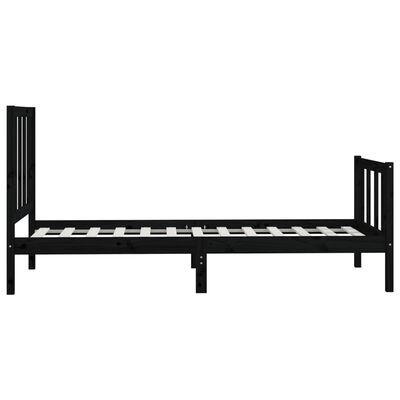 vidaXL Estructura de cama madera maciza negro 90x200 cm