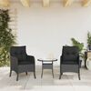 vidaXL Sillones de jardín con cojines 2 uds ratán sintético negro