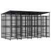 vidaXL Perrera de exterior con techo de acero 7,37 m&sup2;