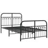 vidaXL Estructura cama sin colch&oacute;n con estribo metal negro 120x190 cm