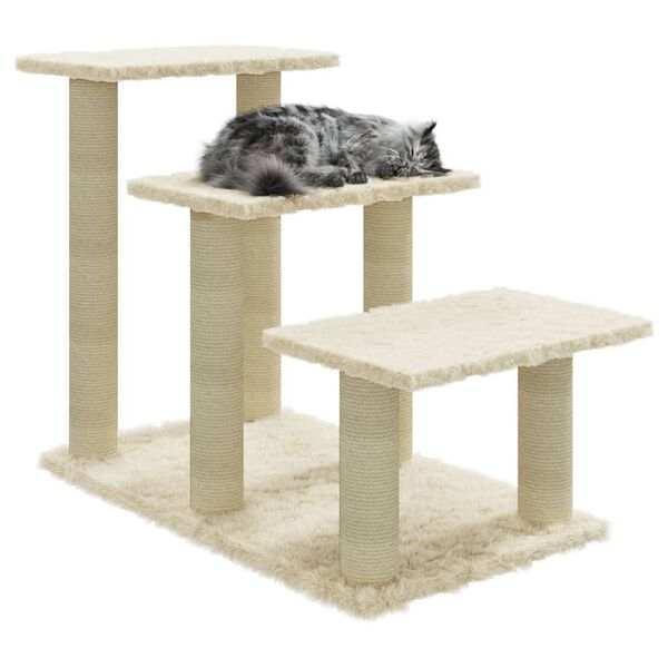 vidaXL Rascador para gatos con postes de sisal crema 50,5 cm